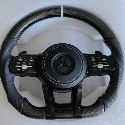 Carbon Fiber Sports Racing Steering Wheel for Mercedes-Benz C E S CLA GLA GLC GLE GLS W205 W213 W222 W177 AMG W205 W213