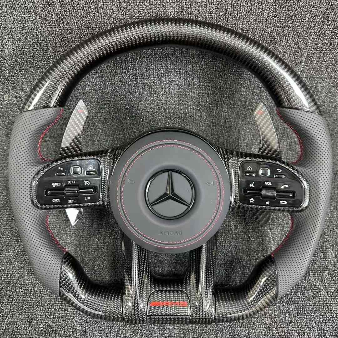 Carbon Fiber Steering Wheel for Benzs Slc-class Slc200 Slc260 Slc300 AMG GT With Perforated Leather Steering Wheel
