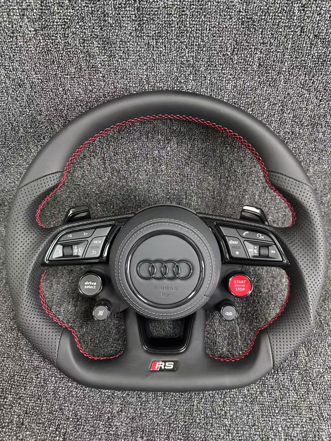 Sports Leather Audi Steering Wheel with 4 Knob