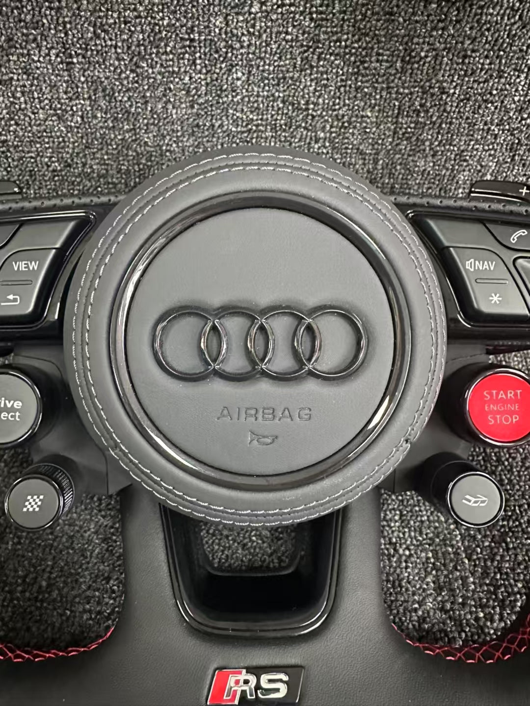 Sports Leather Audi Steering Wheel with 4 Knob