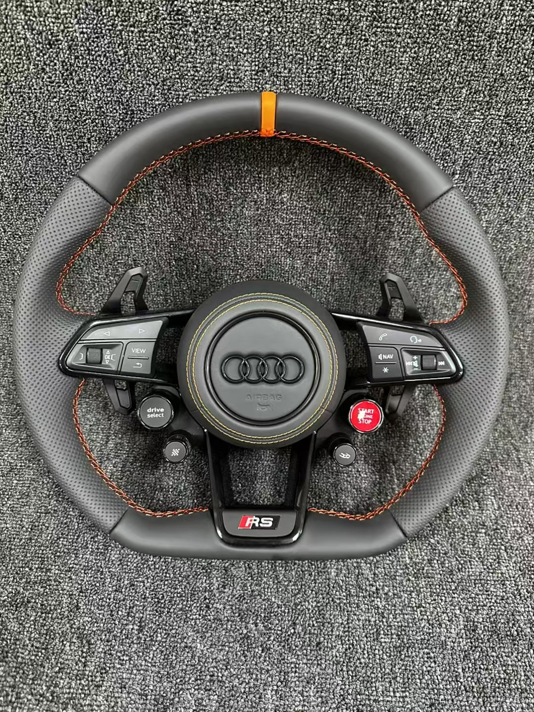 Sports Leather Audi Steering Wheel with 4 Knob