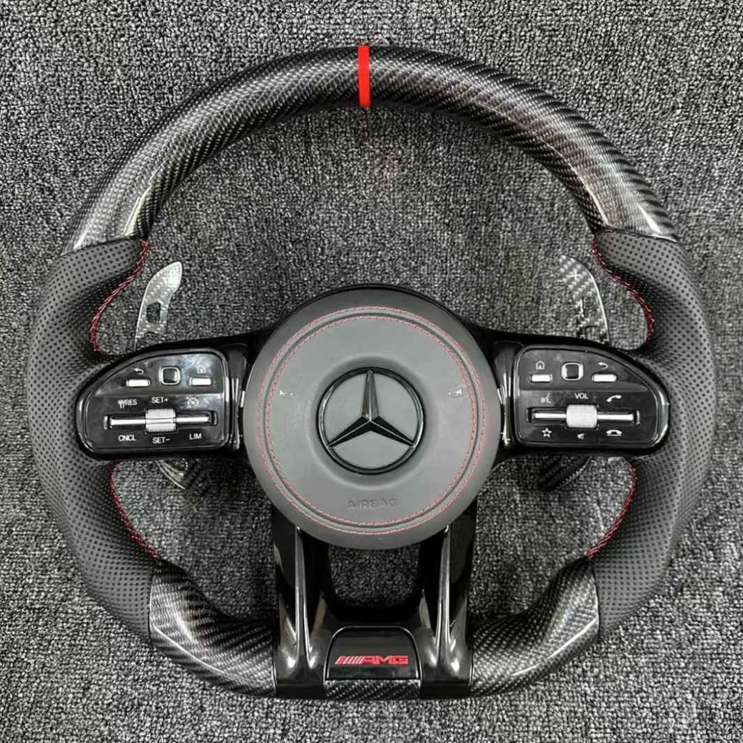 Carbon Fiber Steering Wheel for Benzs Slc-class Slc200 Slc260 Slc300 AMG GT With Perforated Leather Steering Wheel
