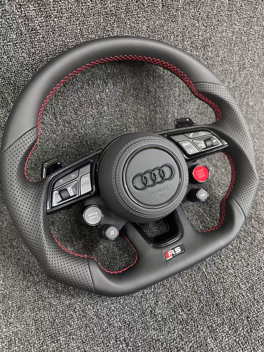 Sports Leather Audi Steering Wheel with 4 Knob