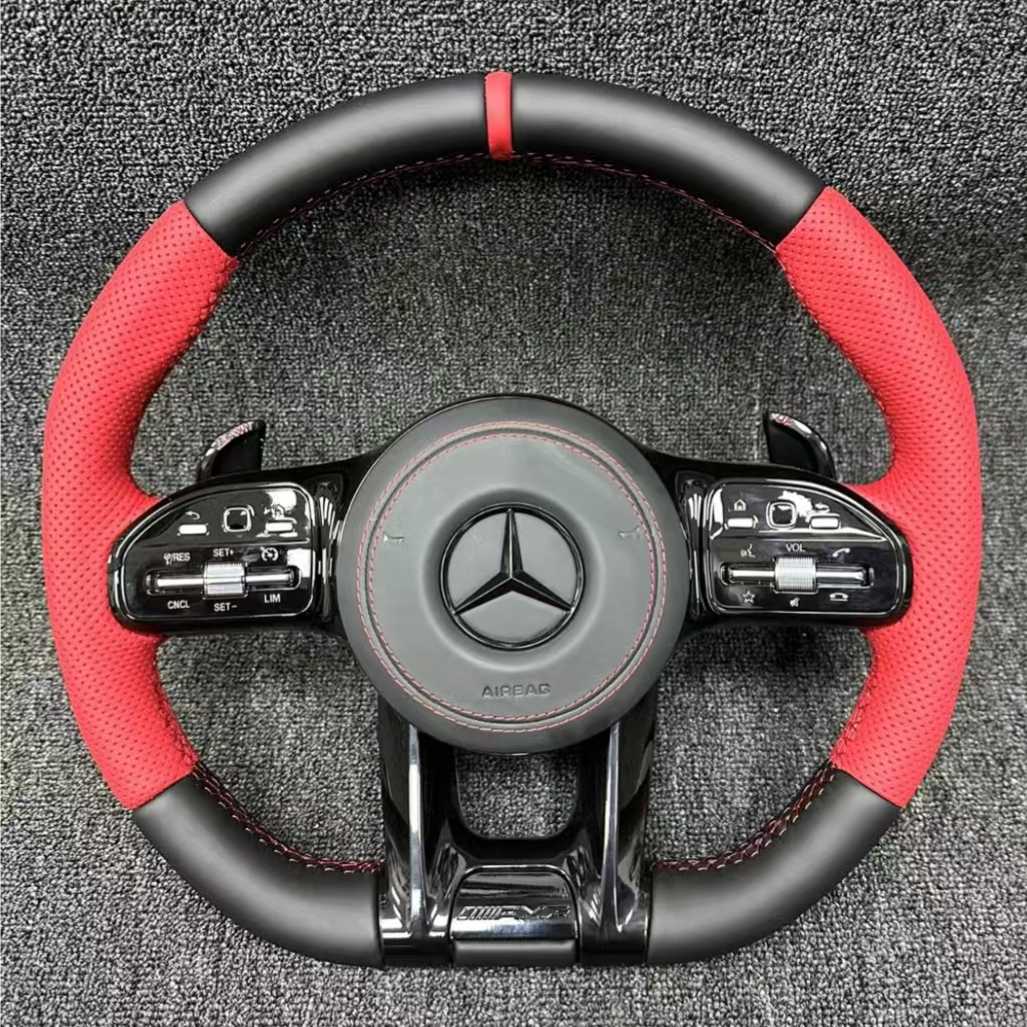 Customized colored Nappa leather steering wheel for Mercedes Benz