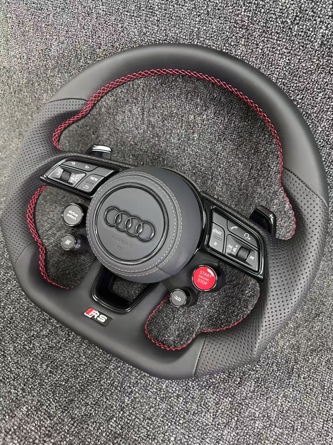 Sports Leather Audi Steering Wheel with 4 Knob