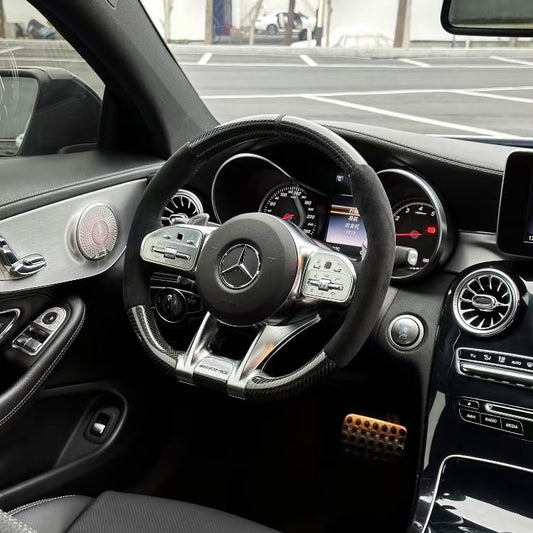 Factory Custom Alcantara Fiber Steering Wheel for Mercedes Benz C-series W204 W205 W167 W213 W222 W207 W212 Models GLE and CLA