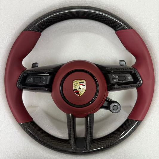 Porsche Cayenne 958 Panamera Steering Wheel Volante - Carbon Fiber/Nappa Leather Hand Grip Upgrade