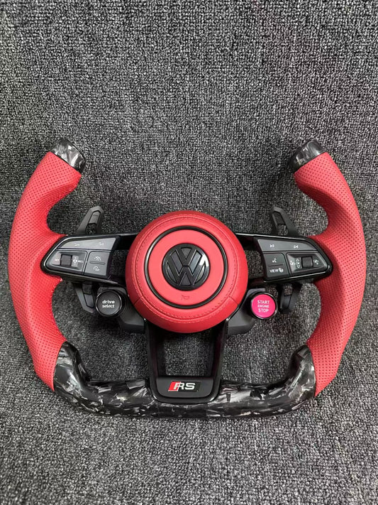 Volkswagen forged carbon fiber aircraft shaped steering wheel assembly
