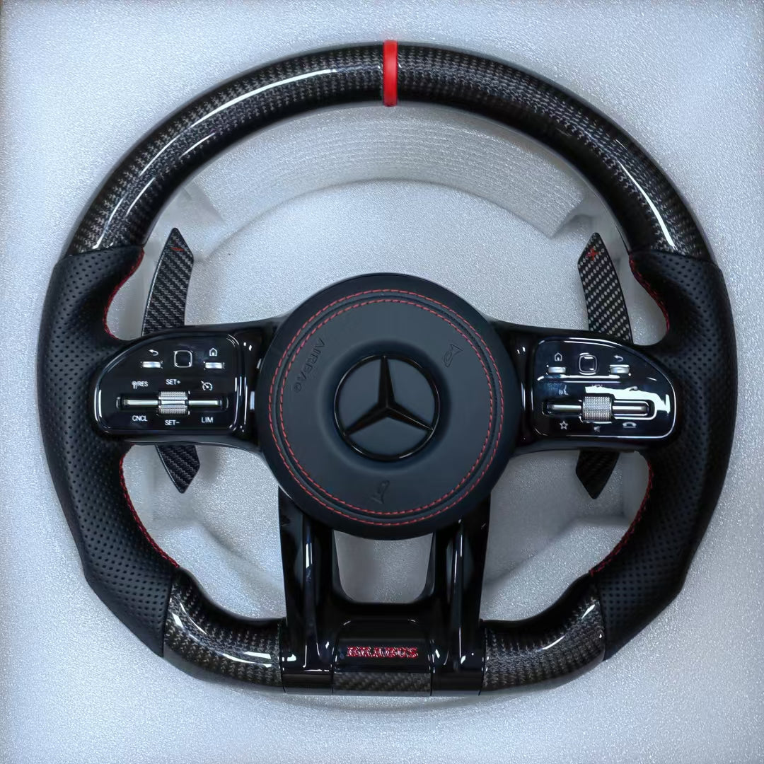 Carbon Fiber Steering Wheel for Benzs Slc-class Slc200 Slc260 Slc300 AMG GT With Perforated Leather Steering Wheel
