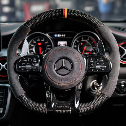 Customizable Carbon Fiber Leather Sports Steering Wheel Upgrade Fit for AMG GT W205 W212 W176 W211 Models Interior Accessory