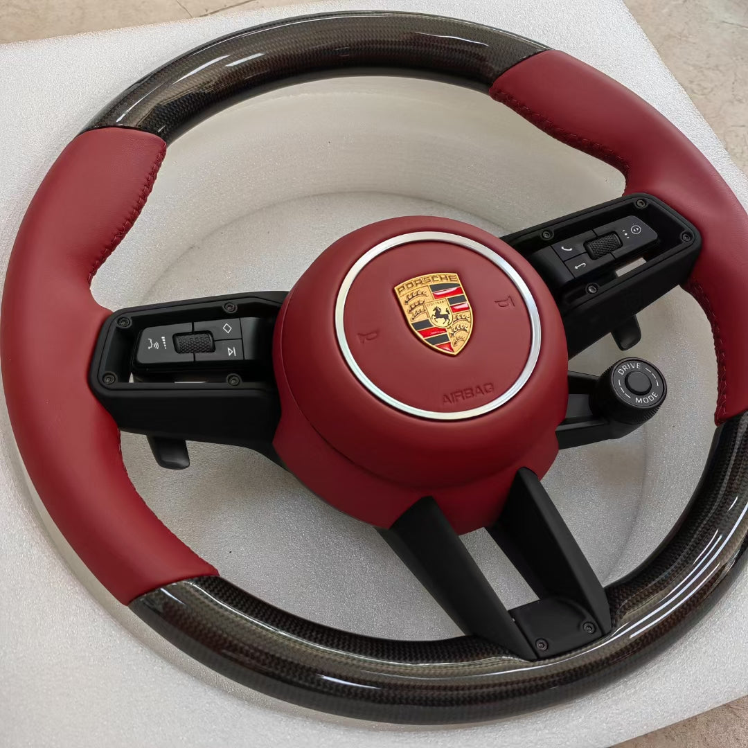 Porsche Cayenne 958 Panamera Steering Wheel Volante - Carbon Fiber/Nappa Leather Hand Grip Upgrade