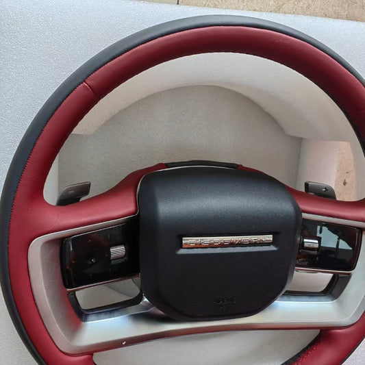 Black Red Full Leather Car Steering Wheel for Land Rover Range Rover Sport Discovery Sport Velar Range Rover Evoque