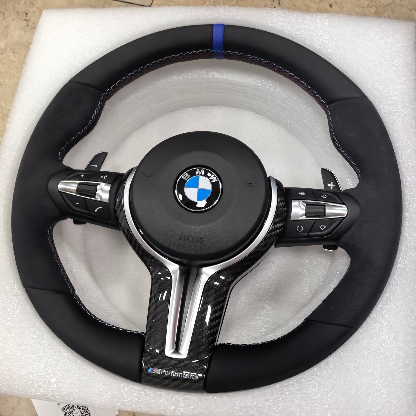 Premium BMW M Sport Steering Wheel Upgrade – Compatible with F10 F30 F80 F82 M3 M4 – Hand-Stitched Leather & Alcantara