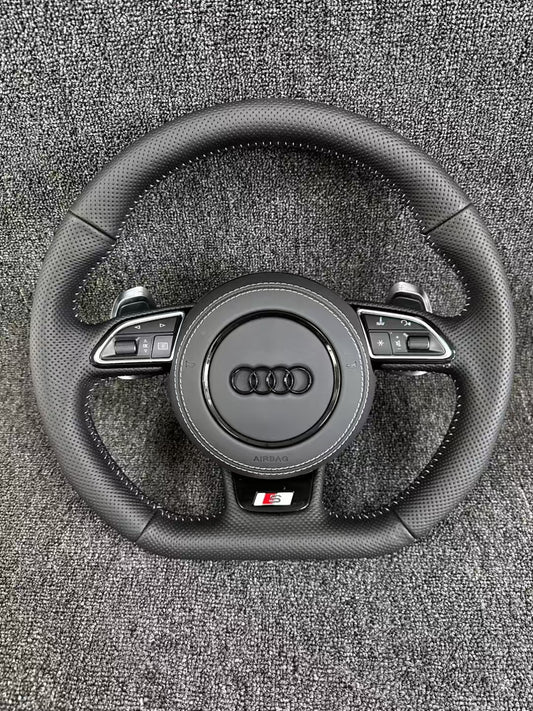 Red and Black Leather M Sport Steering Wheel for Audi B8 B9 C8 A3 A4 A5 A6 A7 A8 Q5 Q7 R8 TTRS C6 C7 S7 S4