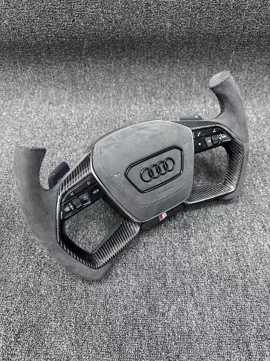 Alcantara Carbon Fiber Steering Wheel for Audi S6 S7 A4 A5 A6 A7 Q3 Q5 A3 S3 S8 R8 Car Steering Wheel