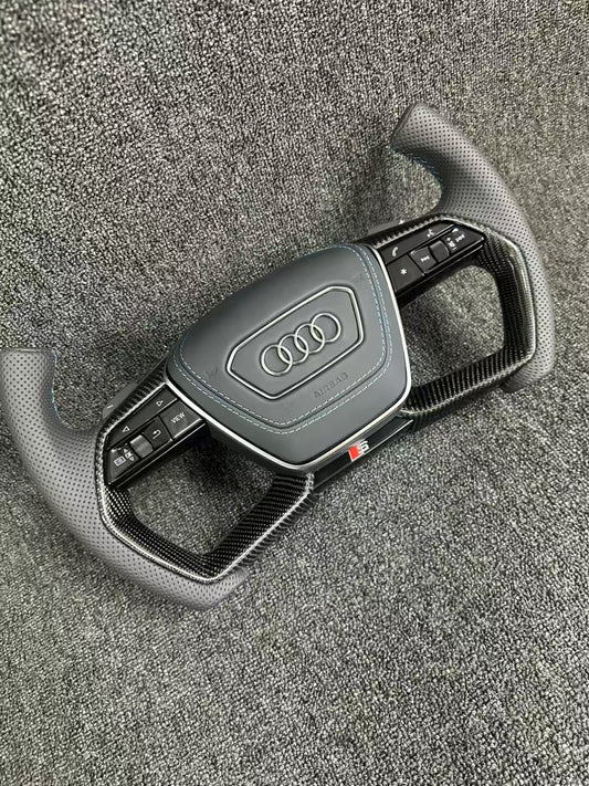 For Audi A4 A5 A6 A7 A8 Q5 Q7 R8 High Quality Carbon Fiber Aircraft Steering Wheel Assembly Accepts Personalized Customization