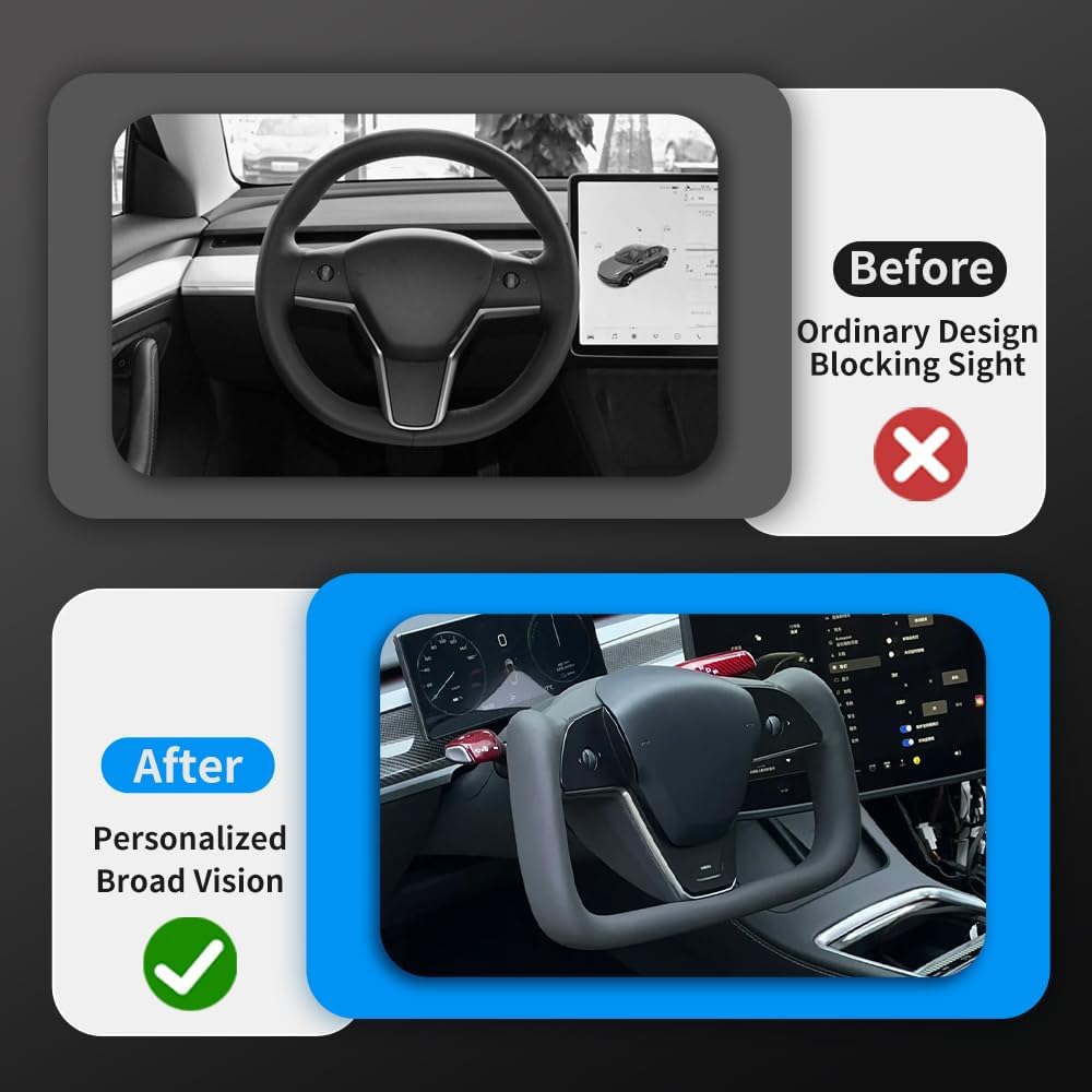 Yoke steering wheel with buttons and heating, no airbag, suitable for Tesla model 3/Y