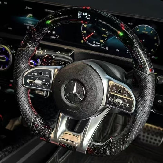 Modified LED Carbon Fiber Steering Wheel for Mercedes Benz AMG GT