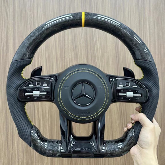 Upgrade Carbon Fiber Steering Wheel for Mercedes-Benz AMG Models W205 C63 W213 C E S G Class GLC GLE CLA W204 W222 G500