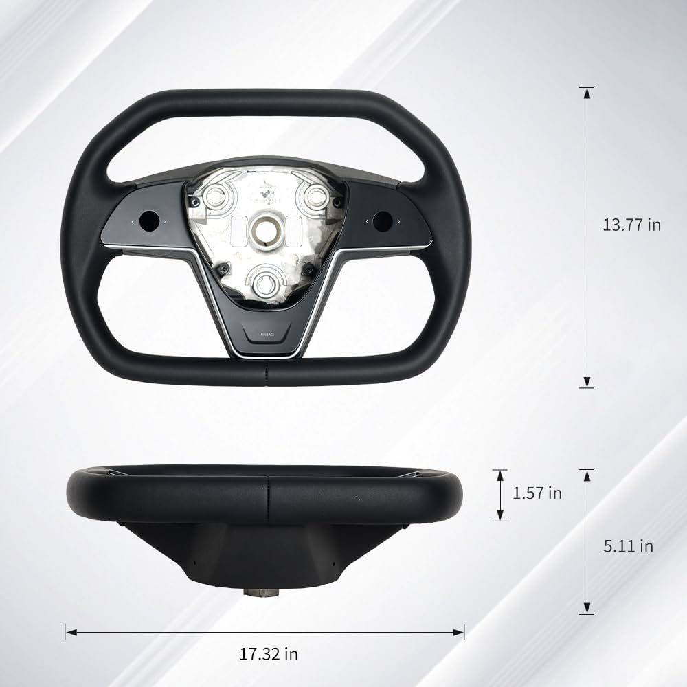 Cybertruck style Nappa leather steering wheel for Tesla model 3/Y/S/X