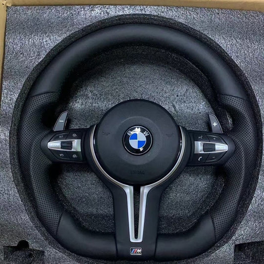 High-Quality BMW Steering Wheel Replacement for F30 F10 F32 F36 – M Sport Design with Custom Stitching & Paddle Shifters