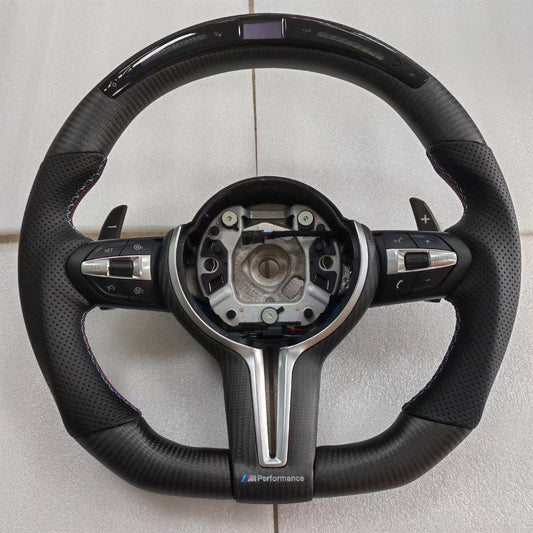 Factory Wholesale Price LED alcantara Carbon Fiber Car Steering Wheel m Performance for BMW F10 Steering Wheel