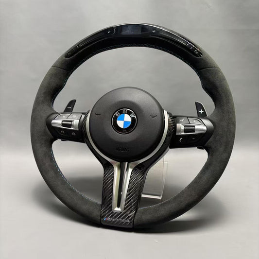 BMW steering wheel Alcantara+LED+Carbon fiber cover