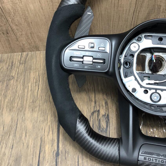 Carbon Fiber Steering Wheel for Mercedes Benz A35 A45 C63 C43 E53 E63 G63 G500 G55 AMG GT S63 GLE63 GLA45 W223