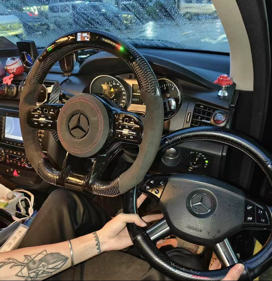 Custom Carbon Fiber Steering Wheel LED Steering Wheel Upgrade for Mercedes benz Steering Wheel W221W222W204W205W21