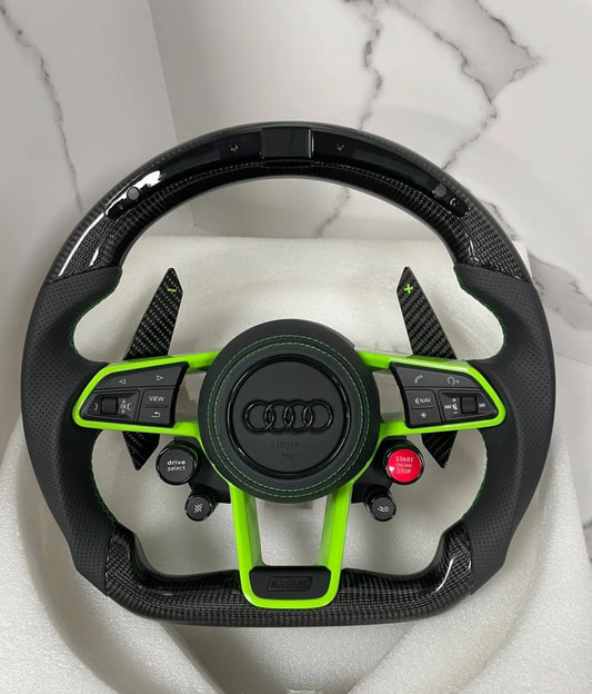 Audi RS Exclusive Racing Steering Wheel | Carbon Fiber + Alcantara + Four-Knob Performance Edition