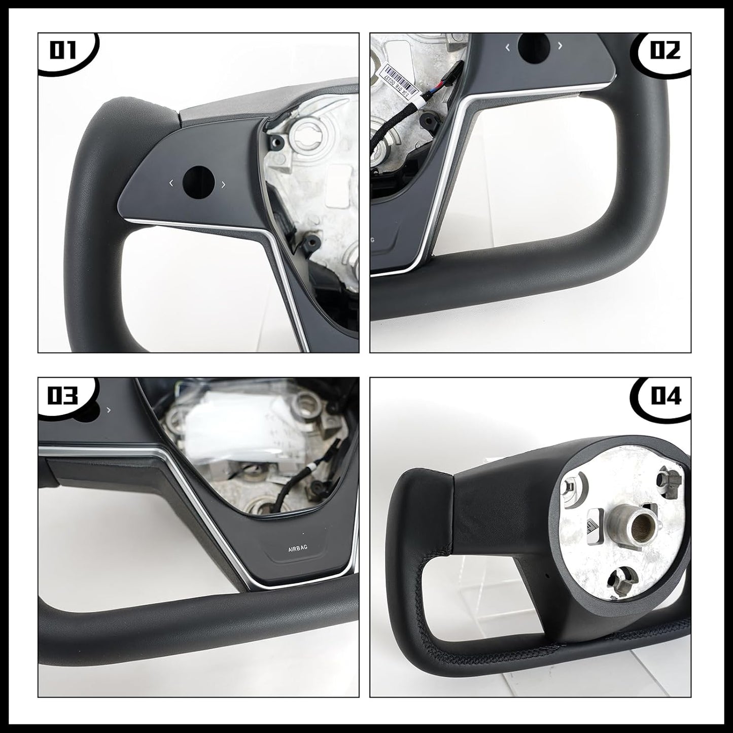 Yoke steering wheel with buttons and heating, no airbag, suitable for Tesla model 3/Y