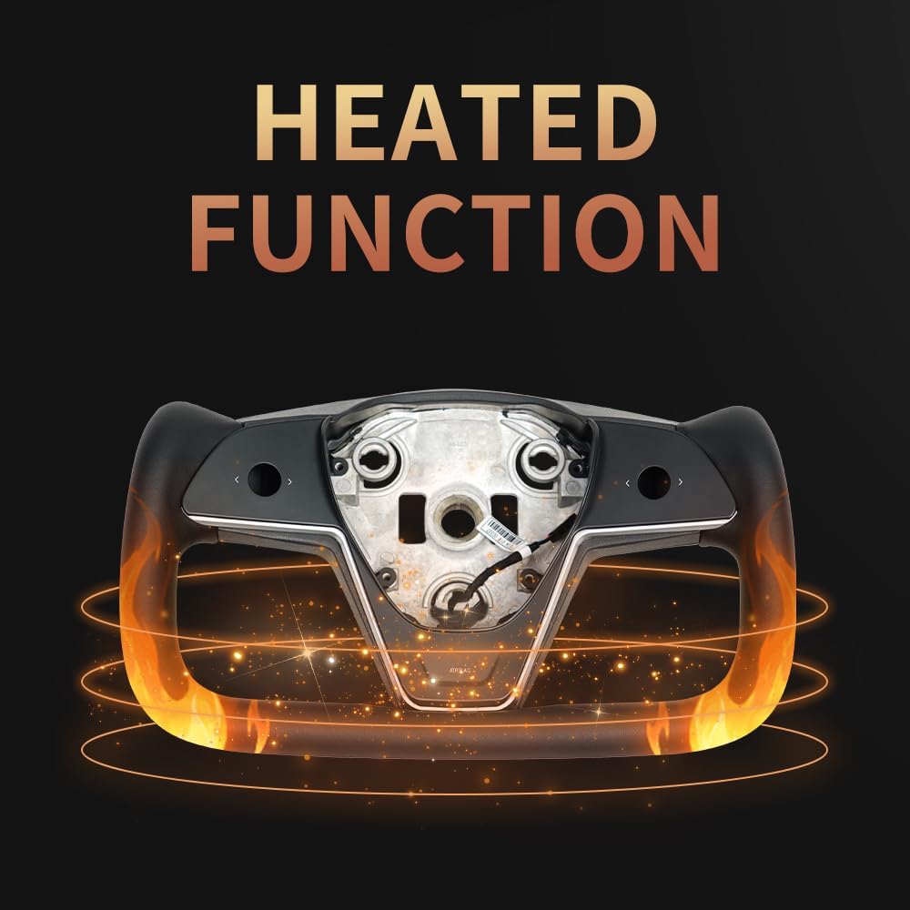Yoke steering wheel with buttons and heating, no airbag, suitable for Tesla model 3/Y