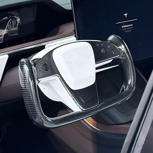 Yoke heated steering wheel with original airbag button for Tesla Model 3 Highland/Model Y Juniper