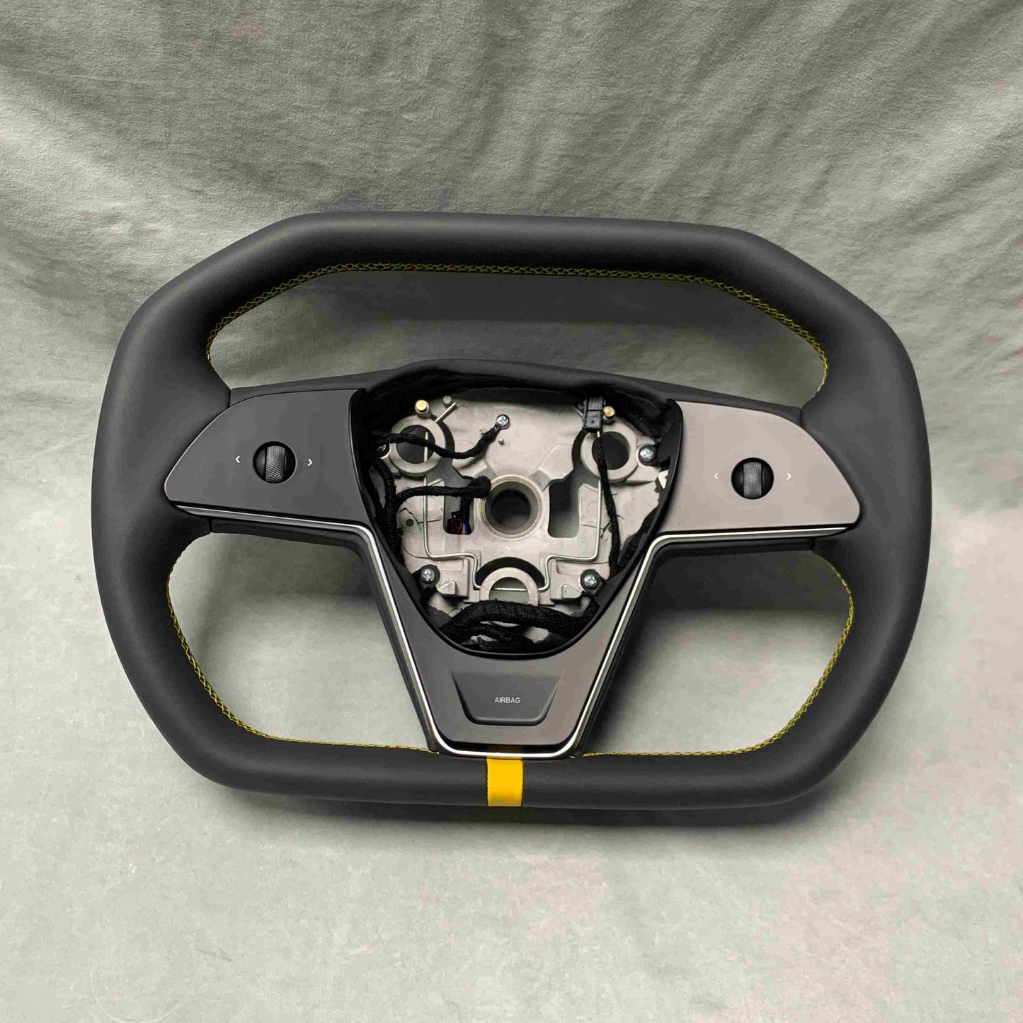 Cybertruck style Nappa leather steering wheel for Tesla model 3/Y/S/X