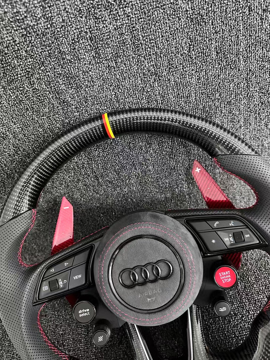 Audi Exclusive | Carbon Fiber/Alcantara Racing Steering Wheel (Four-Knob Performance Edition)