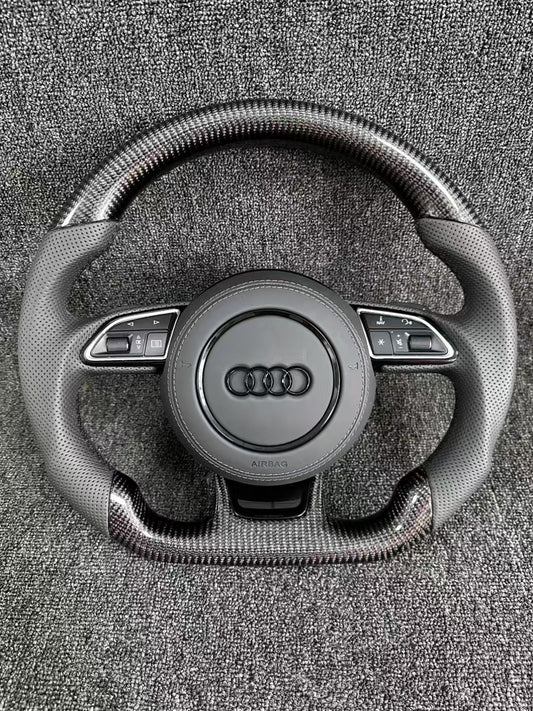Carbon Steering Wheel for Audi A3 A4 A5 A6 A7 A8 S3 S4 S5 S6 S7 S8 Q3 Q5 Q7 Q8 SQ7 SQ8 RSQ7 RSQ8 RS3 RS4 RS5 RS6 RS7 R8