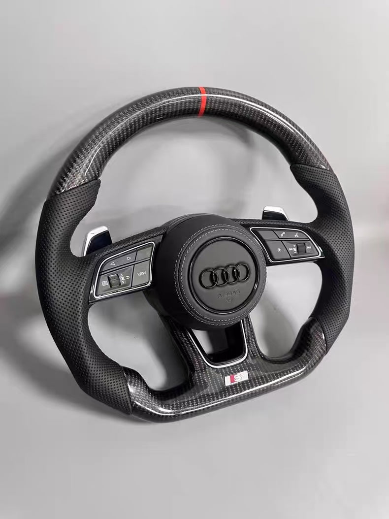Carbon Steering Wheel for Audi A3 A4 A5 A6 A7 A8 S3 S4 S5 S6 S7 S8 Q3 Q5 Q7 Q8 SQ7 SQ8 RSQ7 RSQ8 RS3 RS4 RS5 RS6 RS7 R8