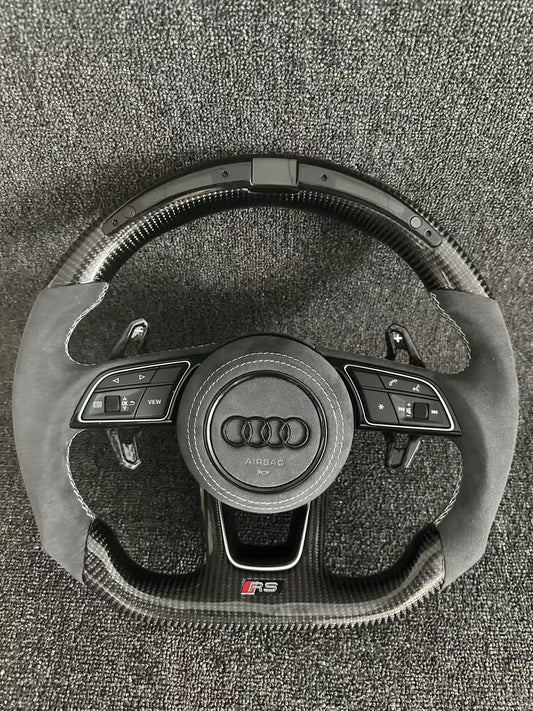 Customized Carbon Fiber LED Steering Wheel for Audi RS Series RS3 RS4 RS5 RS6 RS7 S3 S4 S5 Old B8 Series A8 R8 Q7 Q5