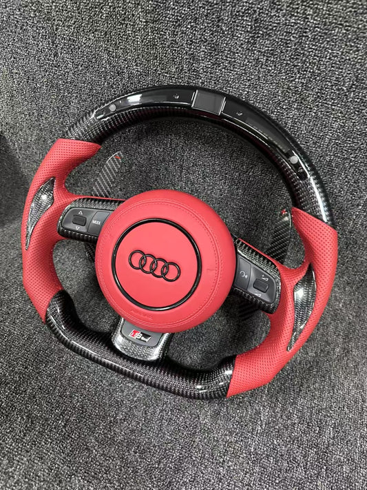Carbon Fiber LED Sports Steering Wheel Upgrade for Audi A3 A4 B9 A5 RS3 RS4 RS5 S3 S4 S5 RS6 RS7 S6 B8.5 A8 A1 A6 R8