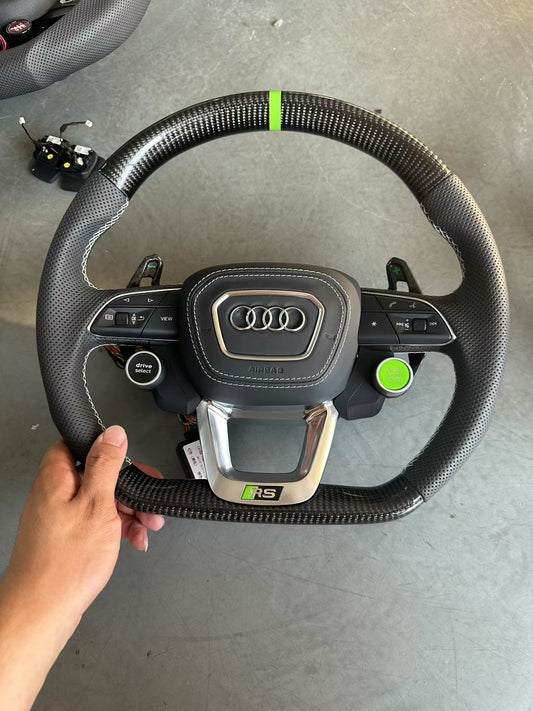 Audi suede carbon fiber steering wheel with two knobs