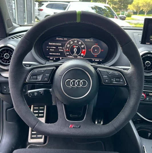 Customize Steering Wheel for Audi A3 A5 A6 A6L A4 A4L C8 Q5 Q7 TT RS3 RS4 RS5 S4 S5 B8 B9 Alcantara Leather Steering Wheel