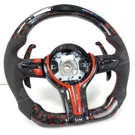 Forged Carbon Fiber Led Alcantara For BMW 3 Series 5 Series F10 F20 F30 F90 F01 F02 M3 M5 M6 Car Steering Wheel
