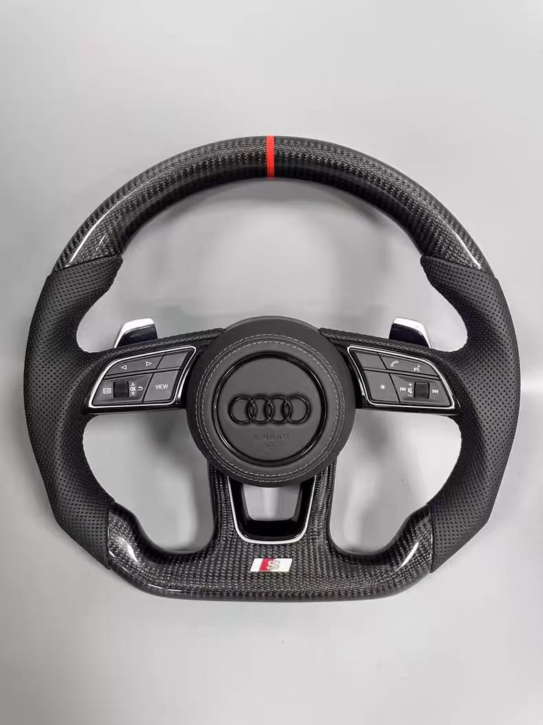 Carbon Steering Wheel for Audi A3 A4 A5 A6 A7 A8 S3 S4 S5 S6 S7 S8 Q3 Q5 Q7 Q8 SQ7 SQ8 RSQ7 RSQ8 RS3 RS4 RS5 RS6 RS7 R8