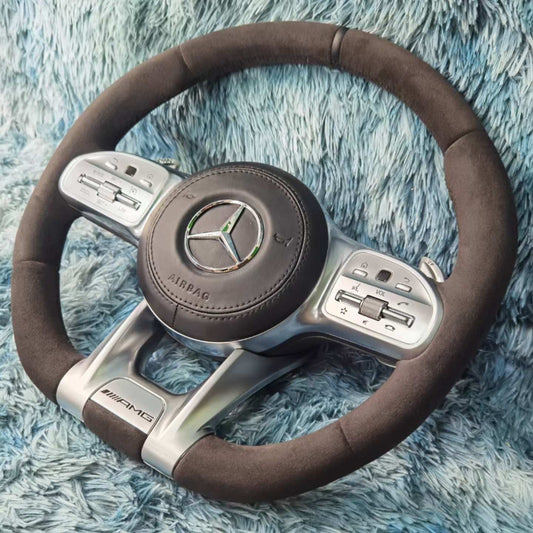 Customized full Alcantara steering wheel for Mercedes Benz