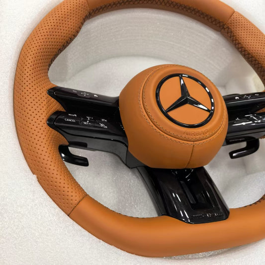 Custom Leather Steering Wheel for Mercedes-Benz AMG W204 W205 W206 W207 W212 W213 X253 W217 W221 W222 W223 GLE W166 W167