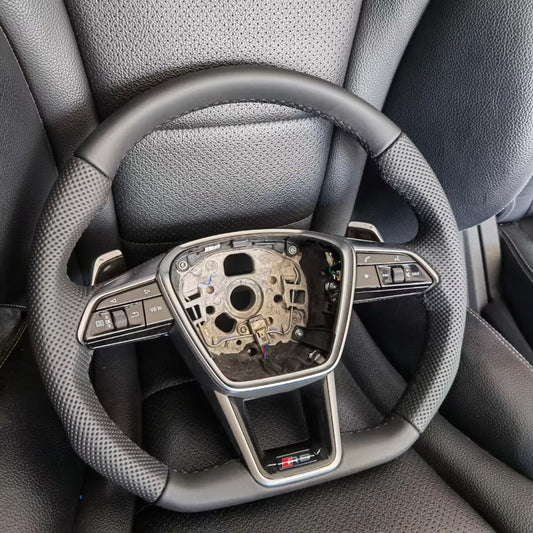 Factory Custom Leather Steering Wheel for Audi A4 A4L A5 A6 A6L A7 A7L A8 Car Steering Wheel