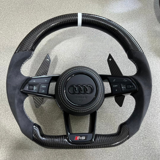 Carbon Fiber Steering Wheel Upgrade Suitable for Audi A3 A4 B9 A5 RS3 RS4 RS5 S3 S4 S5 RS6 RS7 S6