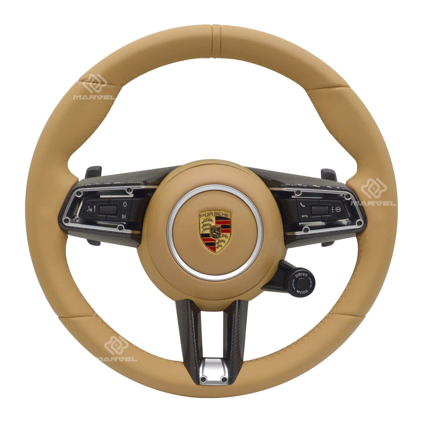Steering Wheel for Porsche Cayenne/Panamera SUV Leather Custom Racing Design, Fanatec GT Sport & Classic 911 Retrofit