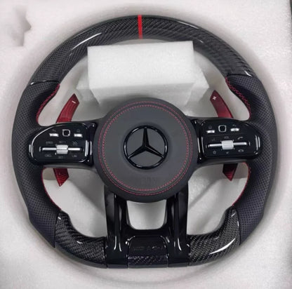 Carbon Fiber Steering Wheel for Benzs Slc-class Slc200 Slc260 Slc300 AMG GT With Perforated Leather Steering Wheel
