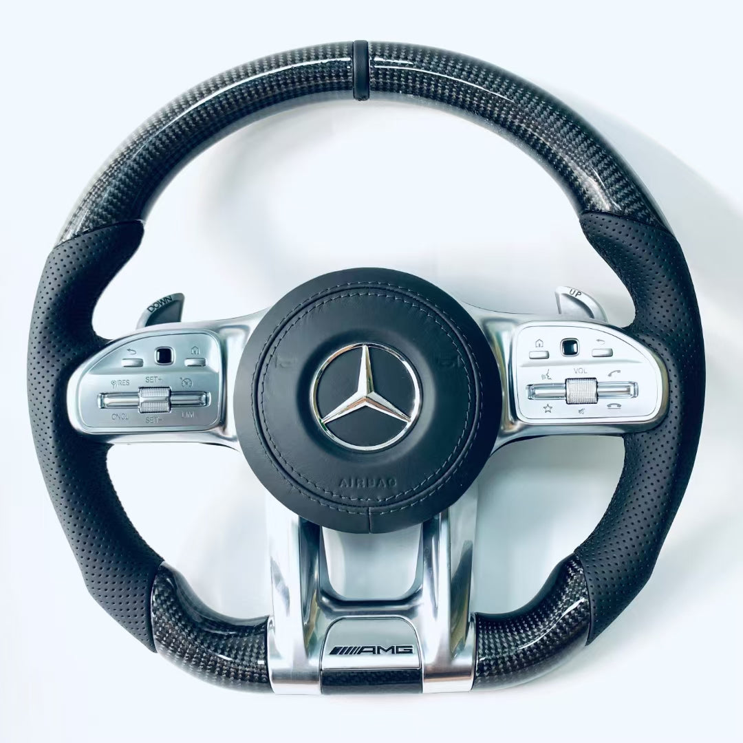 Suitable for Mercedes-Benz AMG Steering Wheel Old Model Upgraded to New Carbon Fiber Steering Wheel GLC GLB CLA GLS Modification